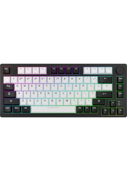 EK75 Pro Beyaz/siyah - Kablosuz Mekanik Oyuncu Klavyesi - Rgb - Dream Switch-Hotswap- Pbt Tuş Takımı