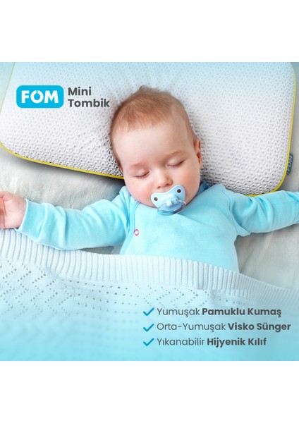 Mini Tombik Visco Uyku Ve Seyahat Yastığı, Pamuk Bebek Yastık, 50 X 30 X 10, Sarı