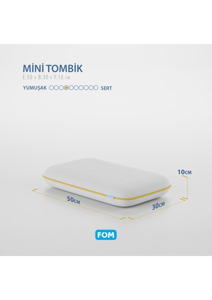 Mini Tombik Visco Uyku Ve Seyahat Yastığı, Pamuk Bebek Yastık, 50 X 30 X 10, Sarı