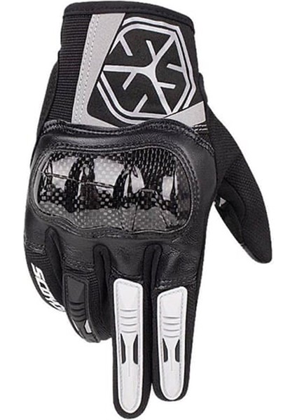 MC122 Erkek Yazlık Motosiklet Eldiven Siyah Gri