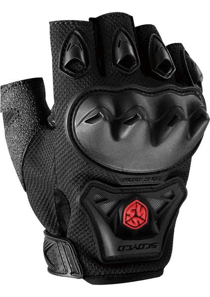 MC29D Unısex Motosiklet Yarım Eldiven Siyah Kırmızı modelleri