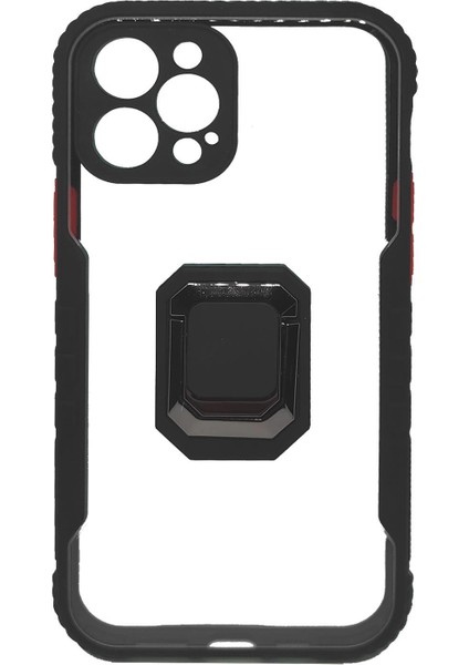 Iphone Standlı Korumalı Mıknatıslı Mola Telefon Kılıfı Siyah-Iphone 11 Pro