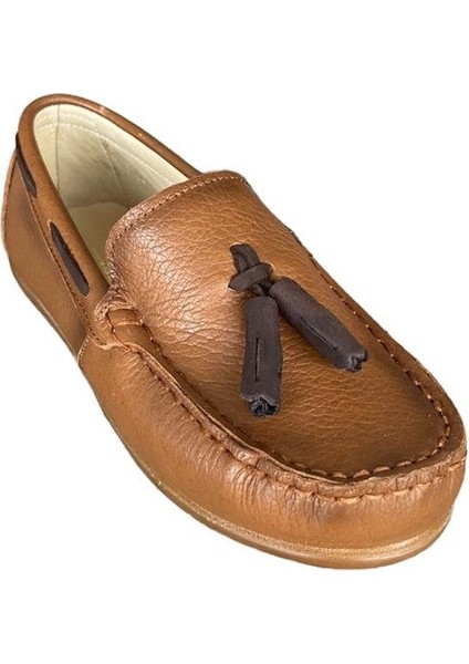 Hakiki Deri Püsküllü Erkek Çocuk Ayakkabı TABA fiyatları