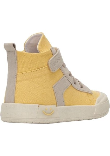 Ortopedik Unisex Işıklı Bilekli Keten Çocuk Spor Ayakkabı Sarı