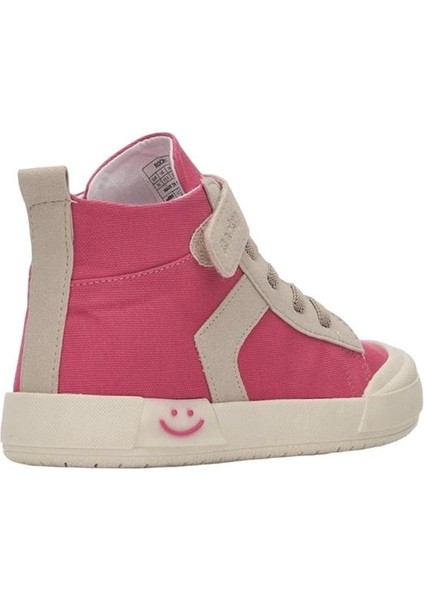 Ortopedik Unisex Işıklı Bilekli Keten Çocuk Spor Ayakkabı Fuşya