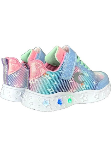 Işıklı Ortopedik Kız Çocuk Spor Ayakkabı MAVİ fırsatları