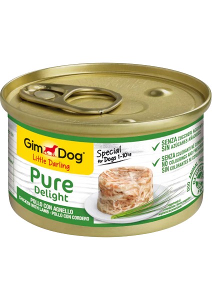 Pure Delight Jöle Içinde Parça Tavuklu ve Kuzulu Yetişkin Köpek Konservesi 85 gr