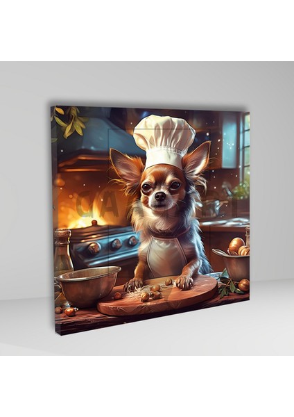 Kare Kanvas Mutfak Tablosu Aşçı Hayvanlar Chihuahua Köpek fiyatları