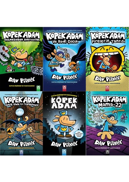 Köpek Adam: Tasmasından Kurtuluyor - Köpek Adam: Pirelerin Tanrısı - Köpek Adam - 6 Kitap - Dav Pilkey