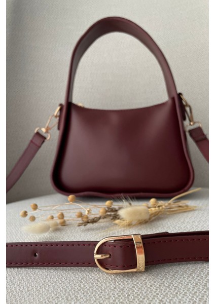 Kadın Bordo El ve Omuz Çantası