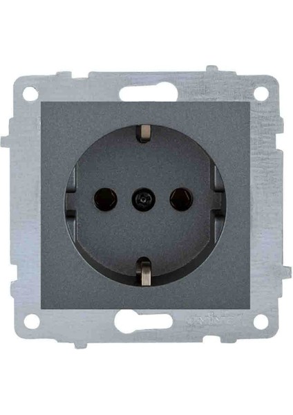 Grano Füme Topraklı Priz Çerçevesiz