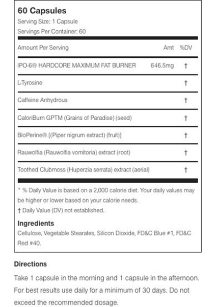 Lipo-6 Hardcore Maxımum Fat Burner 60 Capsul Abd Version
