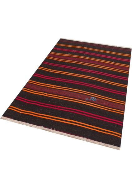 Anadolu El Dokuma Sarı Kırmızı Çizgili Vintage Kilim modelleri