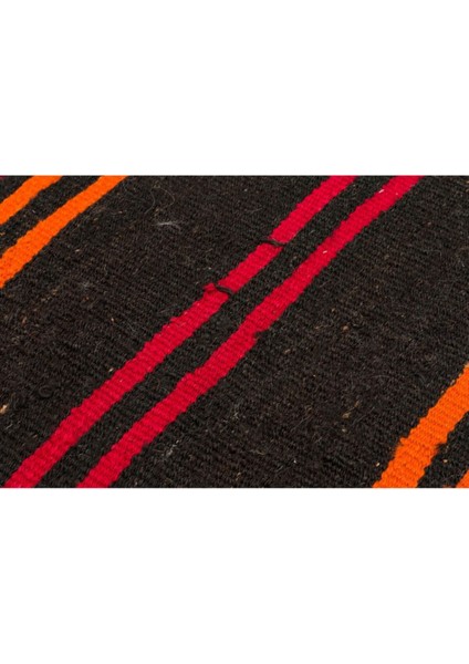 Anadolu El Dokuma Sarı Kırmızı Çizgili Vintage Kilim fırsatları