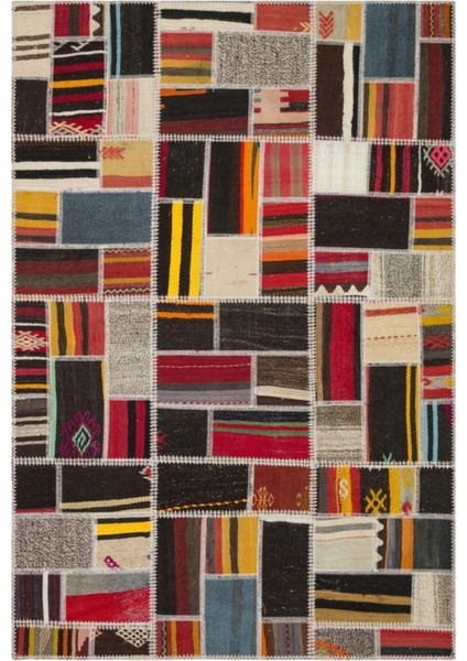 Beyaz Sarı Rengi Anadolu El Dokuma Kilim