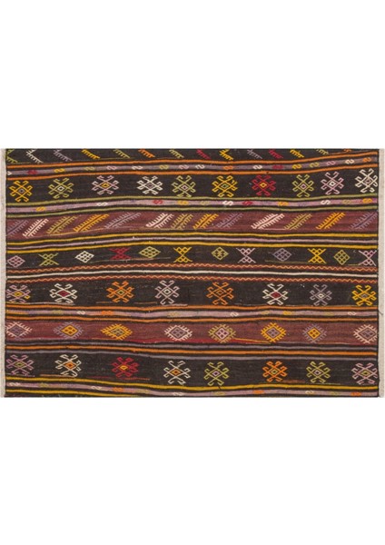 El Dokuma Renkl Çiçekli Vintage Kilim