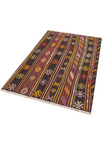 El Dokuma Renkl Çiçekli Vintage Kilim