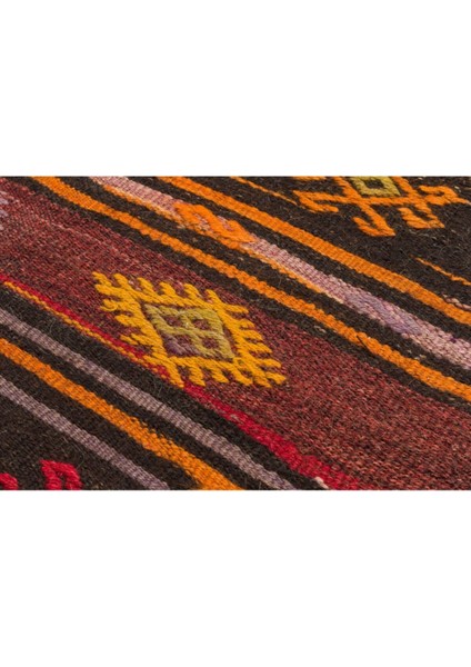 El Dokuma Renkl Çiçekli Vintage Kilim