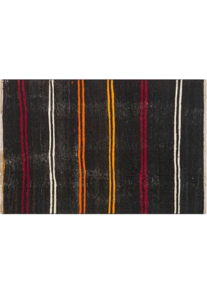 El Dokuma Krem Beyaz Çizgili Vintage Kilim fiyatları