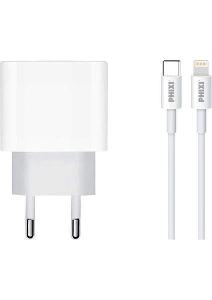 1 alana 1 tanede hediye Force QCH281L Pd Destekli 15W Type-C To Lightning USB Kablolu Şarj Cihazı
