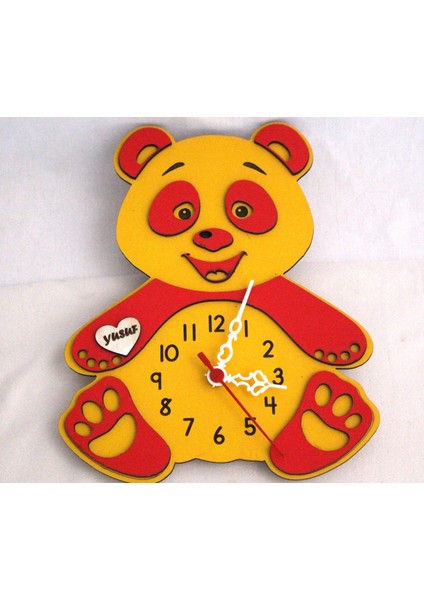 Çocuk Odası Sevimli Ayıcık Duvar Saati Renk ve Isim Secenekli fiyatları