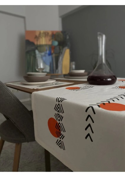 Etnik Desenli El Baskısı Runner / Amerikan Servis Takımı