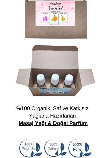 Doğal Roll On, Romantik Seti, Sardunya, Ylang Ylang Ve Portakal Uçucu Yağı, 10ml X 3
