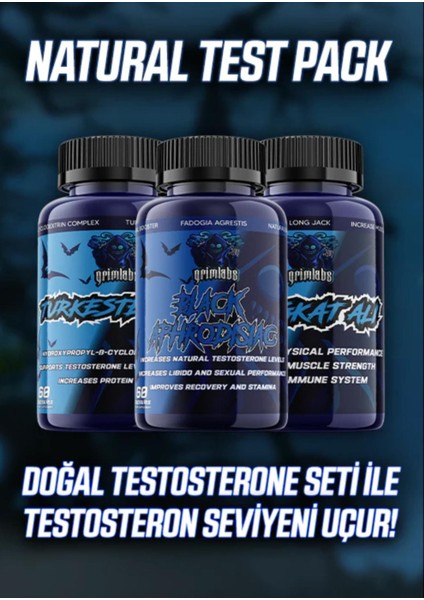 Doğal Testo Seti Turkesteron , Fadogia Agrestis , Tongkat Alı Testo Booster Mix