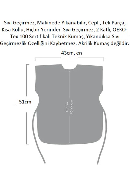 4-7 Yaş, Family Kısa Kollu Sıvı Geçirmez Çocuk Önlük, Makinede Yıkanabilir, Boya, Oyun ve Yemek Zamanı