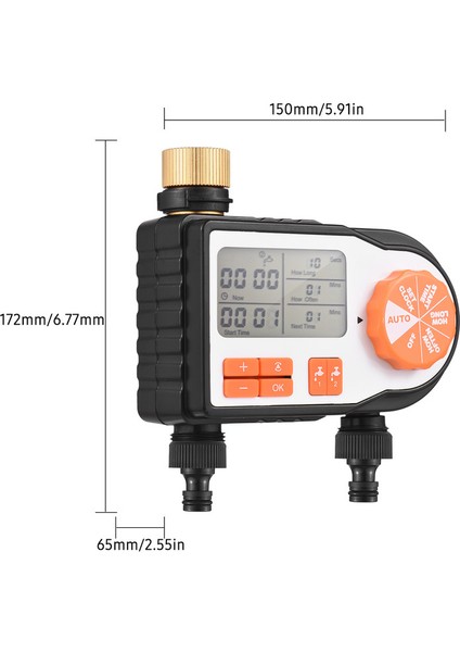 2 Hortum Konnektörlü Dijital Otomatik Sulama Zamanlayıcısı (Yurt Dışından)