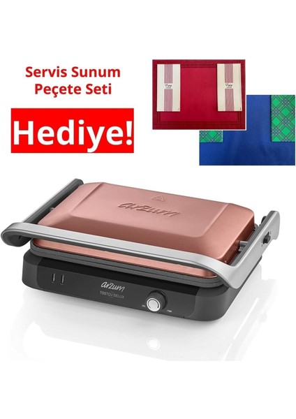 6+ Tost Makinesi AR2039 Gün Batımı Tostçu Delux 1800 W 478GSERI 220 - 240 V Çift Yönlü 5 Kademeli S