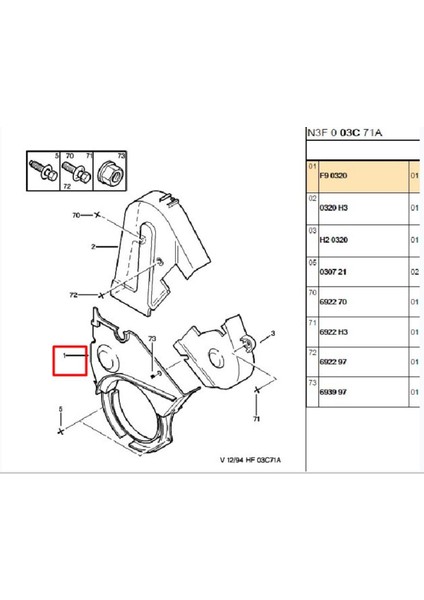 Triger Kapağı Alt Partner XU09 (0320F9)