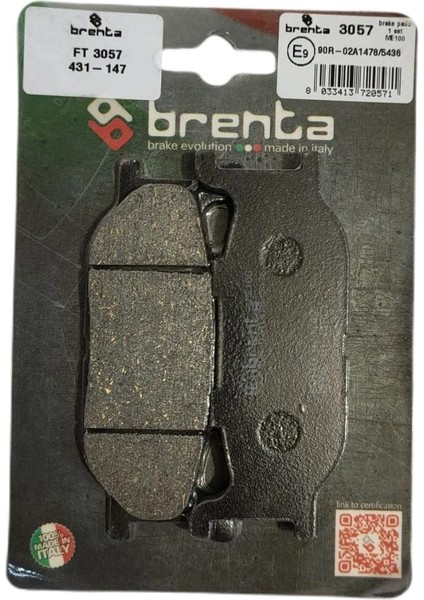 Yamaha T-Max 500 2001-2003 Ön Fren Balata Brenta (Made In Italy)
