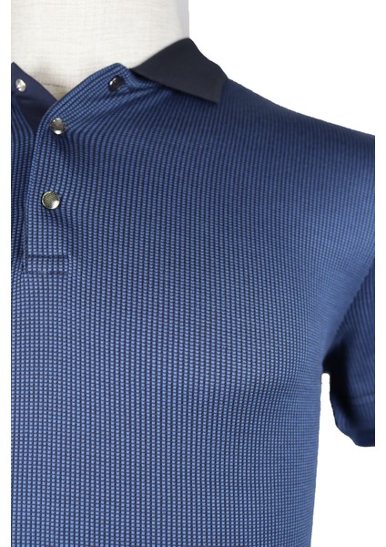 241500305 Nehir Çıtçıtlı P.yaka Tshırt Indigo