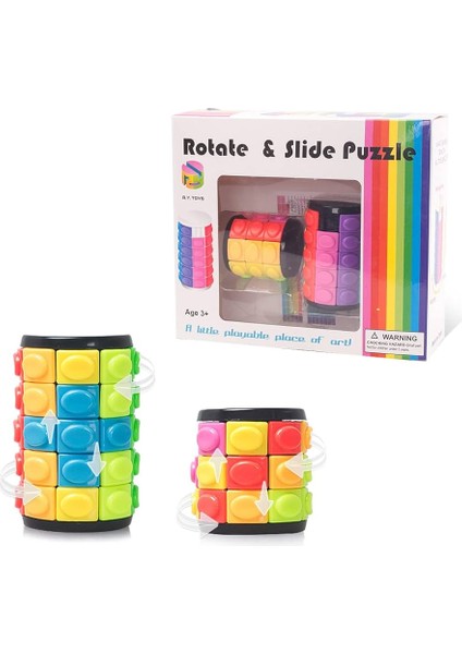 Silindir Zeka Küpü- Rotate Slide Puzzle- 3 ve 5 Katmanlı (2li)
