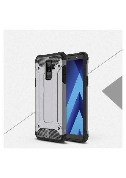 Samsung Galaxy A6 Plus 2018 Tam Koruma Sağlayan Çift Katmanlı Crash Premium Sert Silikon Kılıf
