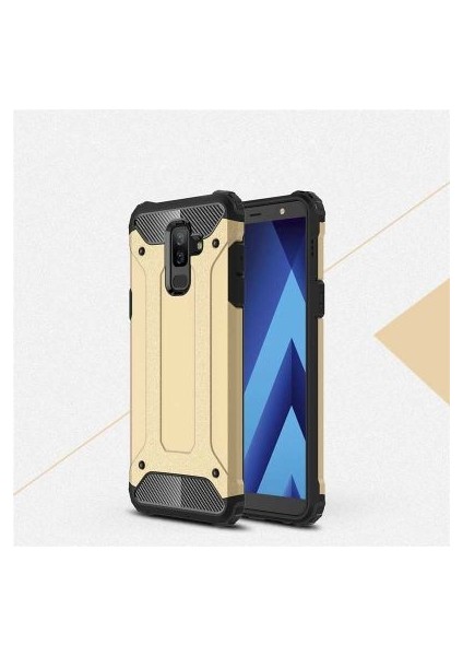 Samsung Galaxy A6 Plus 2018 Tam Koruma Sağlayan Çift Katmanlı Crash Premium Sert Silikon Kılıf