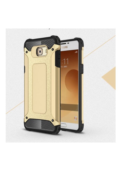 Samsung Galaxy C5 Pro Tam Koruma Sağlayan Çift Katmanlı Crash Premium Sert Silikon Kılıf