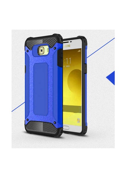 Samsung Galaxy C5 Pro Tam Koruma Sağlayan Çift Katmanlı Crash Premium Sert Silikon Kılıf