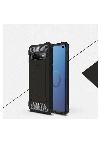 Samsung Galaxy S10 Tam Koruma Sağlayan Çift Katmanlı Crash Premium Sert Silikon Kılıf