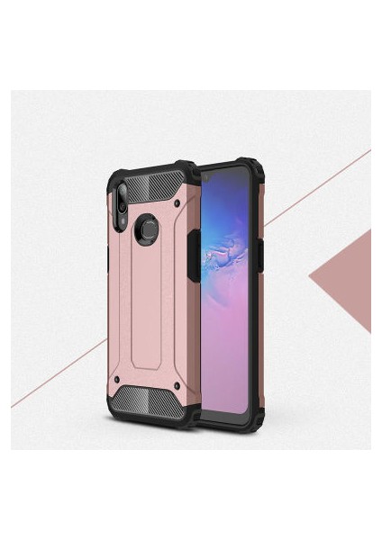 Samsung Galaxy A10S Tam Koruma Sağlayan Çift Katmanlı Crash Premium Sert Silikon Kılıf