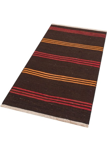 Anadolu El Dokuma Mürdüm Sarı Rengi Vintage Kilim