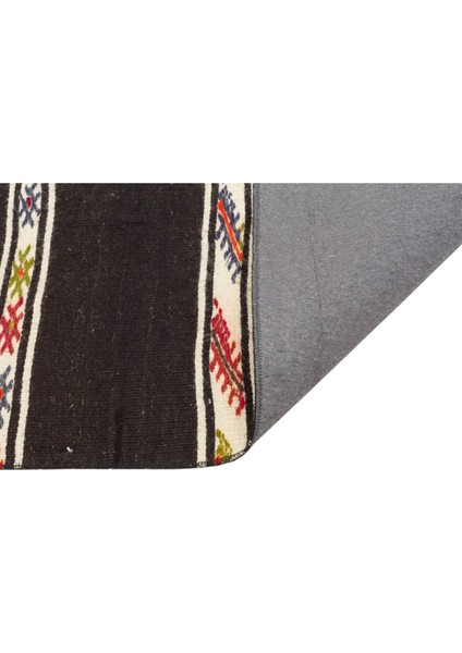 Çiçekli Desen El Dokuma Vintage Kilim