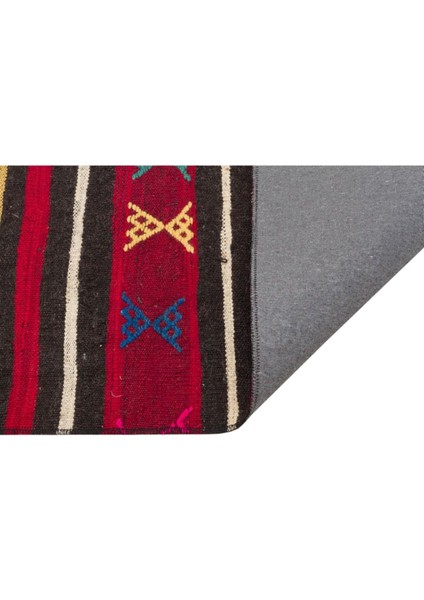 Özel Kırmızı Renk El Dokuma Vintage Kilim