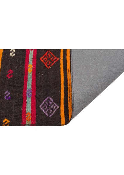 Gerçek El Dokuma Karışık Rengi Vintage Kilim