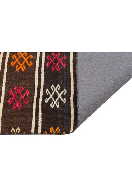 Grand Hedef Halı Gerçek El Dokuma Çiçekli Desen Vintage Kilim