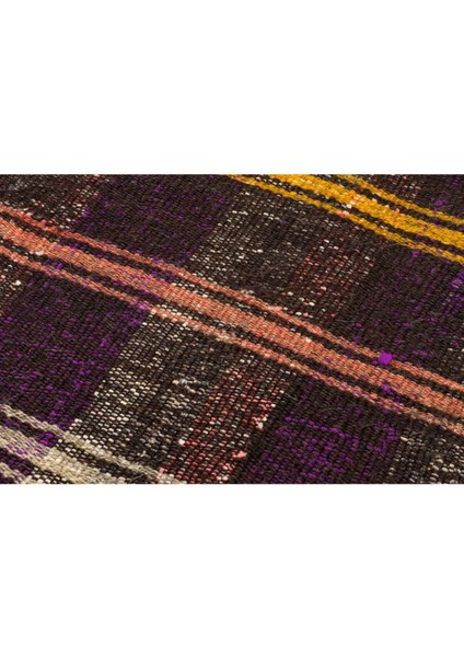 Kahve Tonleri Anadolu El Dokuma Vintage Kilim