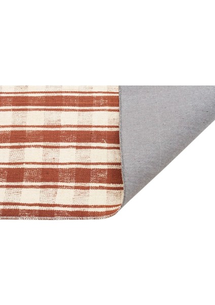 Bej Kahverengi El Dokuma Vintage Kilim