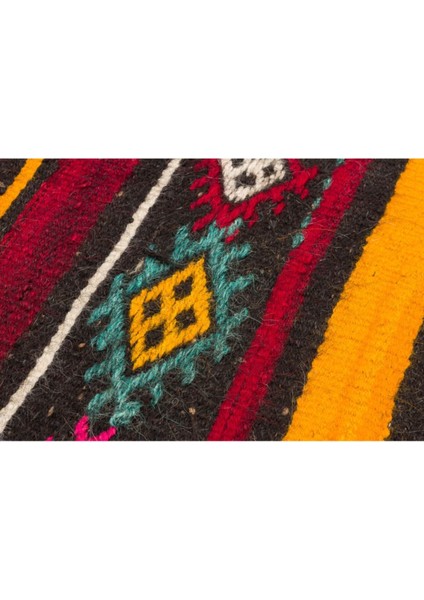 Anadolu El Dokuma Çizgili Desen Vintage Kilim