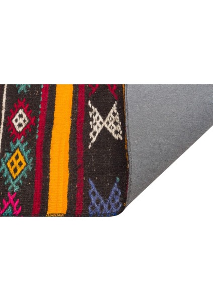 Anadolu El Dokuma Çizgili Desen Vintage Kilim